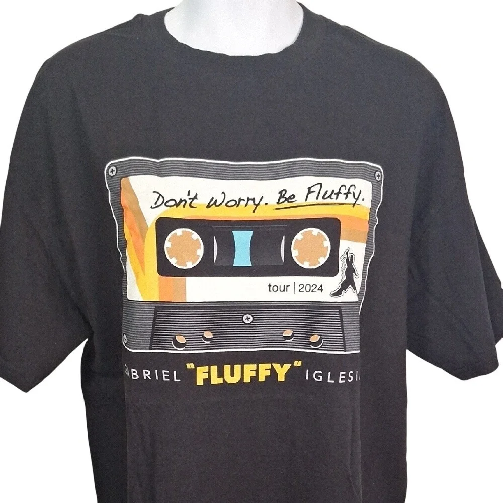 Gabriel Fluffy Iglesias‎ Dont Worry Be Fluffy Tour 2024 Black Graphic T-Shirt